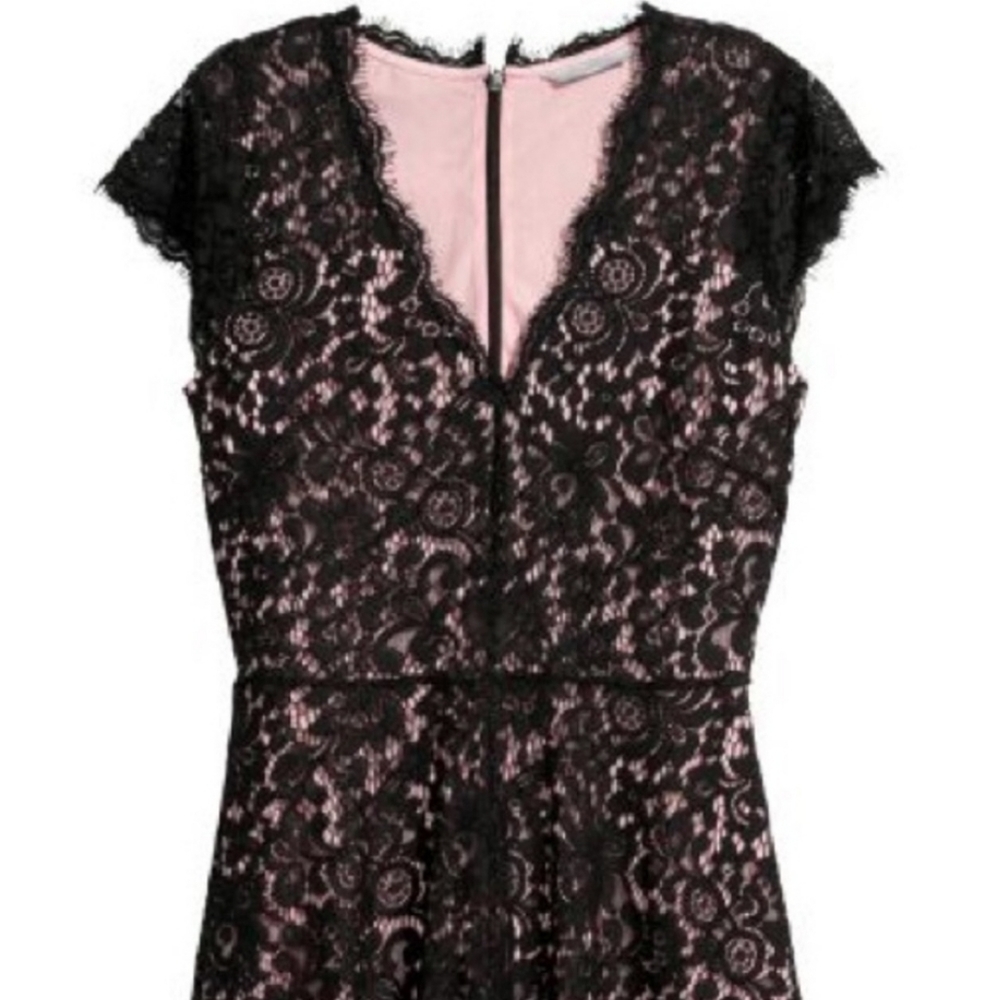 H&M Black Lace Dress Sz L
